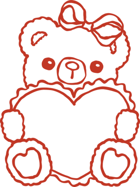 Sevimli Retro Teddy Ayı Tutan Kalp Hattı
