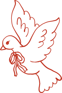 Kurdeleli Şirin Pembe Kuş Çizimi