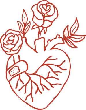 Retro Heart Organ ve Güller Sevgililer Günü Karalama Özeti