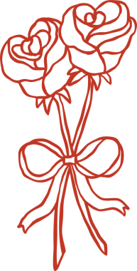 Kırmızı Fiyonklu Retro Güller