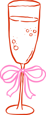 Fiyonklu şampanya kadehi.