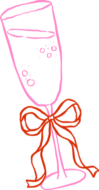 Fiyonklu tuhaf bir şampanya kadehi.