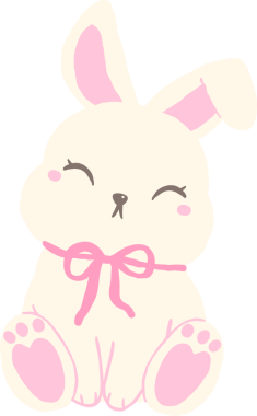 Şirin Beyaz Tavşan Pembe Komedi Kurdelesiyle Oturuyor Sevimli Çizgi Filmi