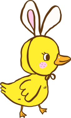 Sevimli Paskalya Pilici. Tavşan Kulaklı Çizgi Roman El Çizimi.