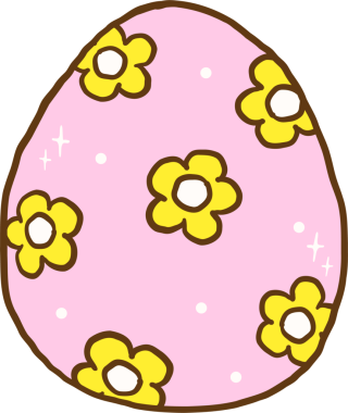 Enfes Paskalya Pembe Yumurta desenli Doodle El Çizimi