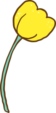 Retro Sarı Lale eli çizildi