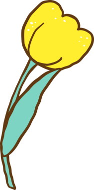 Yaprak elli Retro Sarı Lale