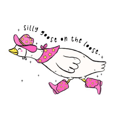 Batılı Aptal Kaz Gevşek Kovboy Kaz Tişörtü Tasarımı