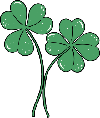 4 Yaprak Yonca ve Yonca 3 Yaprak El Çizimi Karalama