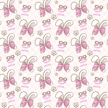 Coquette Paskalya Öğretmenleri Okulu Kusursuz Şablon, Tavşan Kulaklı Mutlu Paskalya Pembe Gökkuşağı Duvar Kağıdı