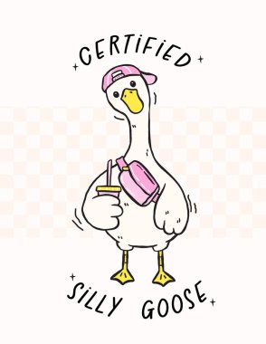 Şirin Şapşal Kaz Kahveli, Sertifikalı Aptal Kaz, Çizer Çizer El Çizer Meme Çizim Tasarımı