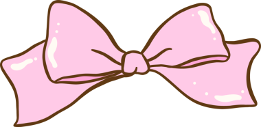 Şirin pembe kurdele Yay Kravat El çizimi