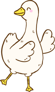 Şirin Aptal Kaz Mutlu Dans Şişirici Çizgi Film El Çizimi Karalama