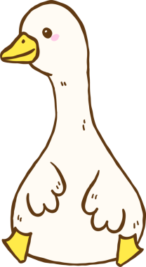 Şirin Şapşal Kaz Oturan Çizgi Film El Çizimi Karalama