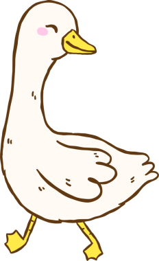 Şirin Aptal Kaz Yürüyen Çizgi Film El Çizimi Karalama