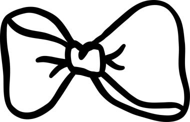 Şirin Papyon Çizgisi Siyah ve Beyaz El Çizimi