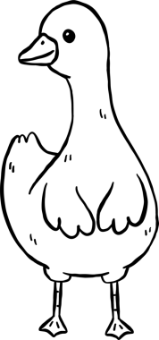 Şirin Aptal Kaz Siyah ve Beyaz Çizgili Çizgi Çizgi El Çizimi