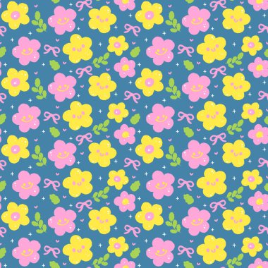 Şirin Bahar Çiçekleri Kusursuz Şekilsiz Gülen Çiçekler arka planda izole edilmiş duvar kağıtları