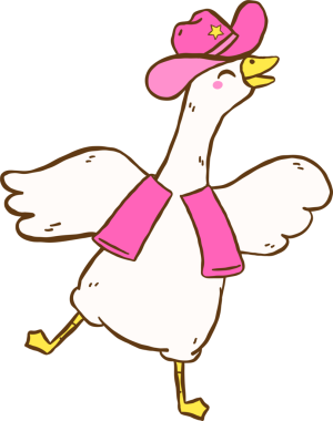 Aptal Kaz Kovboyu Dans eden çizilmiş karalama