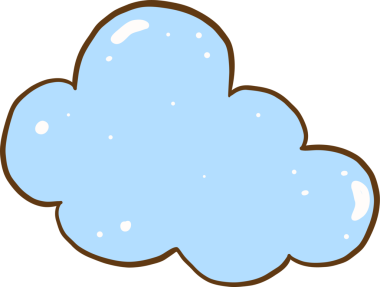 Şirin Yumuşak Bulut Basit El Çizimi