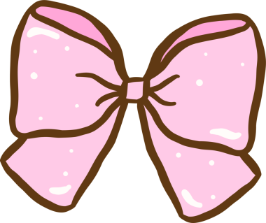 Retro Pembe Saç Yay El Çizimi