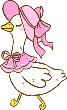 Şirin Kaz Cottagecore Hayvan Çiftliği Elleri Çizimi