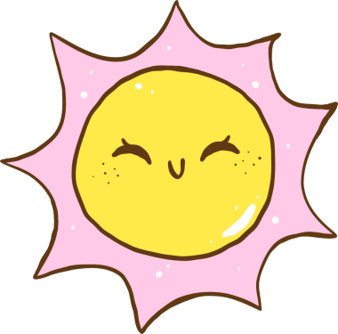 Sevimli, gülen, kız eli çizilmiş.