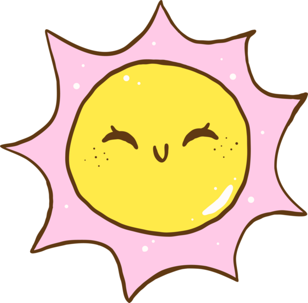 Sevimli, gülen, kız eli çizilmiş.