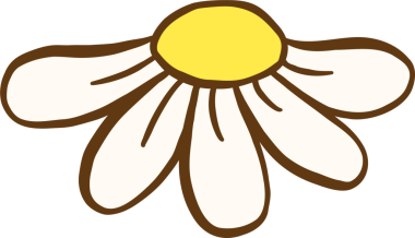 Şirin Beyaz Papatya Çiçeği Çizilmiş El