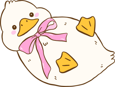 Pembe Fiyonklu Şirin Beyaz Ördek İlkbahar Estetik Çizgi Film Çizer El