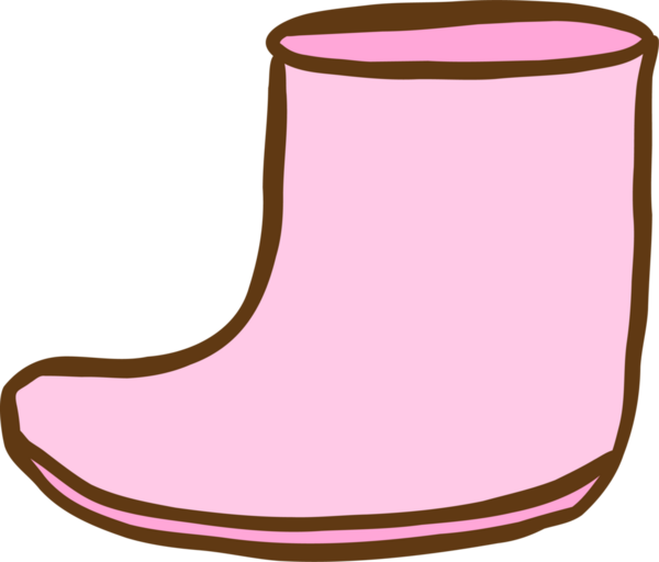 Şirin Pembe Yağmurlu Çizmeli Çizmeli El Çizimi