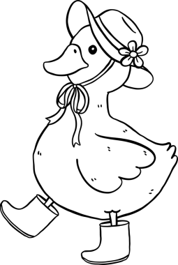 Şirin Ördek İlkbahar Estetik Çizgi Film Çizer El Çizer