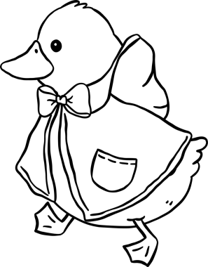 Yağmurluklu Şirin Ördek İlkbahar Estetik Çizgi Film Çizer Elle Çizer