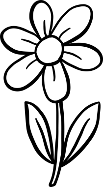 Saplı karalama taslağıyla Şirin Daisy Çiçeği