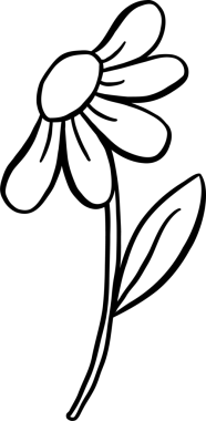 Saplı Karalama Çizgisi Dekoratifi ile Şirin Daisy Çiçeği