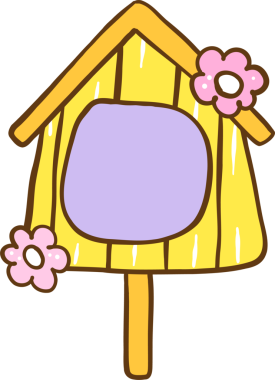 Şirin Bahar Kuşevi Doodle El Çizimi