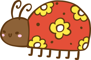 Havalı Retro Bahar Uğurböceği Doodle El Çizimi