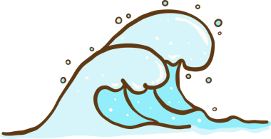 Yaz Şeyi Güzel Dalgalı El Çizimi