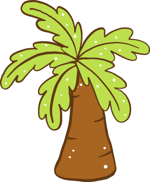 Palmiye ağacının karikatür çizimi