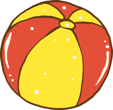 Renkli Şişirilebilir Plaj Toplu El Çizimi