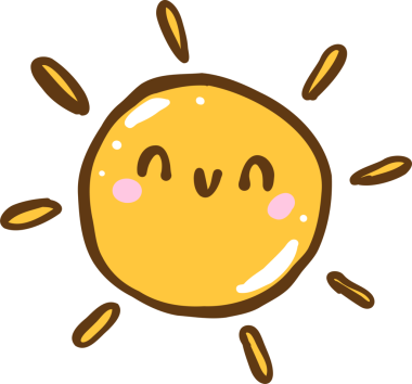 Sevimli çizgi film Mutlu Gülen Yüz Güneş Resimli El Çizimi