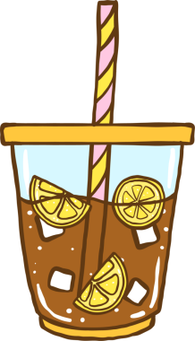 Limonlu Buzlu Çayın Yaz İçkisi İllüstrasyonu