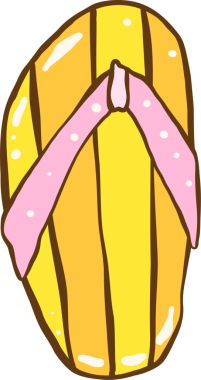 Renkli Yaz Şeyi Flip Flop Çizim El Çizimi