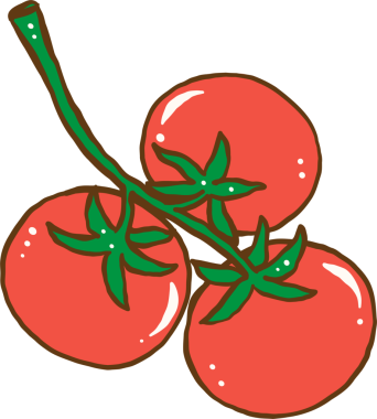 Karikatür Taze Domatesler Asma Çizim El Çizimi, Çiftçi Pazarı