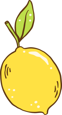 Yapraklı bir Limon Çizimi