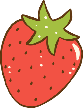 Şirin Çilek Çizimi El Çizimi Çiftçi Pazarı