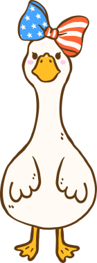 4 Temmuz Kız Aptal Kaz Amerikan Bayrak Yayı El Kuşu