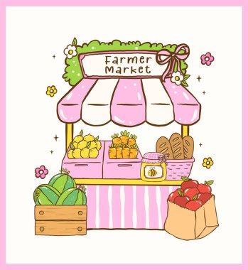 Şirin Kız Çiftçi Marketi Meyve Sat, Sebze Üretme Kek Elleri