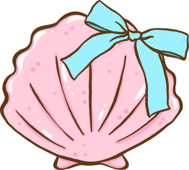 Mavi Kurdeleli Coquette Deniz Kabuğu Pembe Kabuğu Pastel Yazı