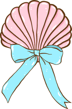 Kurdeleli Coquette Deniz Kabuğu Pembe Deniz Kabuğu Pastel Yazı